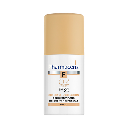 Pharmaceris F Coverage-Correction delikatny fluid intensywnie kryjący SPF 20 02 sand (piaskowy) 30 ml