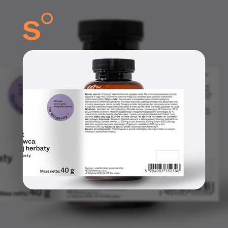 Sundose For Longevity resweratrol, zielona herbata, kurkumina i piperyna 60+30 kaps.