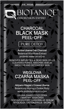 Biotaniqe, PureDetox węglowa maska peel-off, 8ml
