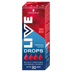 Live Drops krople do nietrwałej koloryzacji włosów Fiery Red 30ml