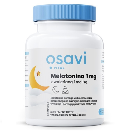 OSAVI Melatonina 1 mg z walerianą i melisą (120 kaps.)