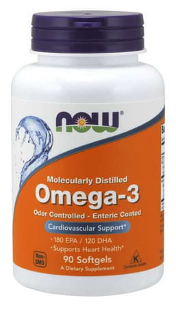 OMEGA-3 1000 mg (EPA 180 mg i DHA 120 mg)
(Enteric Coated Softgels) 90 kapsułek
powlekanych