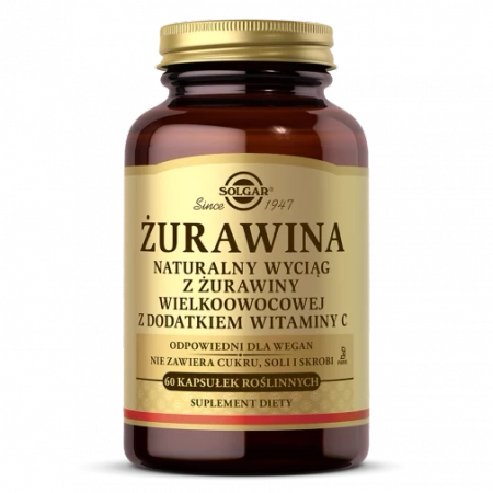 Solgar Żurawina z dodatkiem witaminy C 60 kapsułek