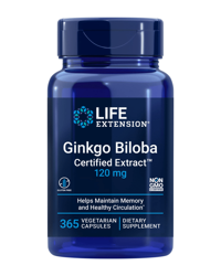 Ginkgo Biloba Certified Extract 120 mg (365 kaps.)