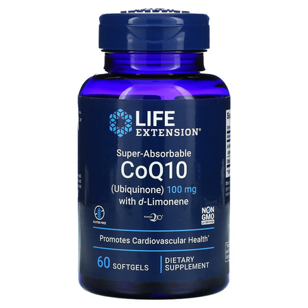 Life Extension Koenzym Q10 Ubichinon Kaneka 100 mg + D-Limonen 100 mg - 60 kaps.