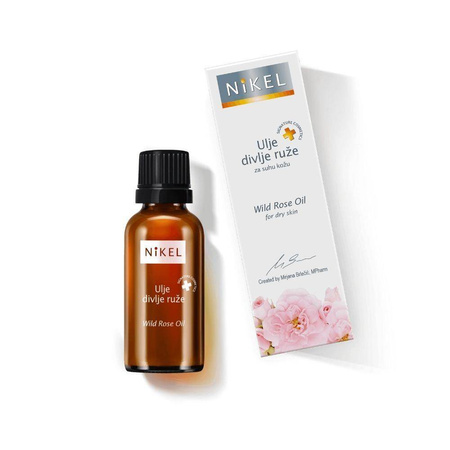 NIKEL, Olejek z kwiatów Dzikiej Róży i Pelargonii wygładzający zmarszczki, 100% naturalny, 30ml