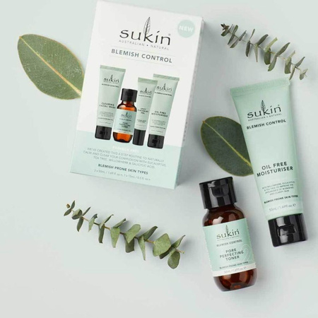 Sukin, BLEMISH CONTROL, Zestaw 4 kosmetyków do pielęgnacji twarzy