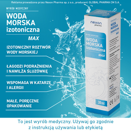 Nexon Woda Morska Izotoniczna Max Spray Do Nosa 30ml