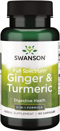 SWANSON Ginger & Turmeric 60kaps. - Imbir i kurkuma