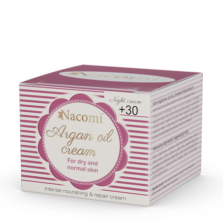 Nacomi - Krem na noc arganowy z kwasem hialuronowym 30+ - 50 ml