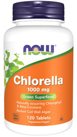 Now Foods Chlorella 1000 mg na wsparcie procesu detoksykacji 120 tabl.