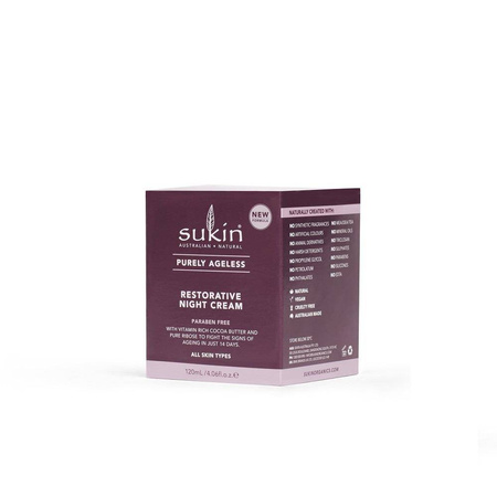 Sukin, PURELY AGELESS Regenerujący krem na noc, 120ml