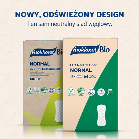 Vuokkoset, BIO, NORMAL, Wkładki higieniczne, 26 szt.