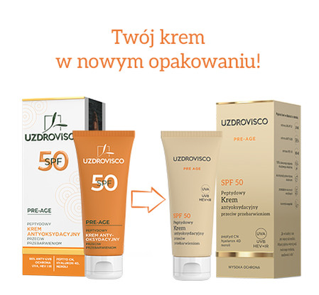 Uzdrovisco - Pre-Age SPF 50 peptydowy krem antyoksydacyjny przeciw przebarwieniom 50ml