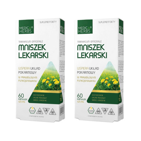 Zestaw 2x Medica Herbs Mniszek Lekarski 60 kaps.