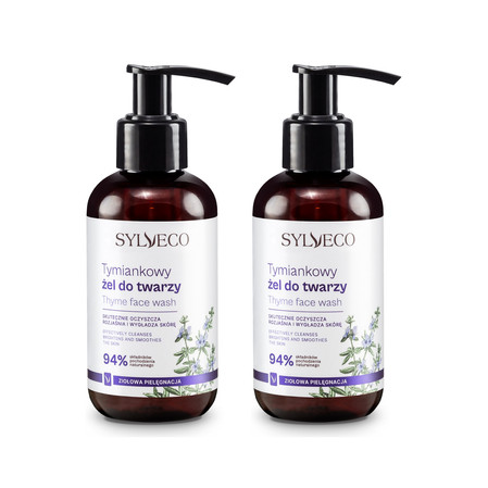 Zestaw: 2x Sylveco − Hipoalergiczny, tymiankowy żel do twarzy − 150 ml