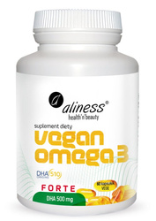 Aliness Vegan Omega 3 FORTE DHA 500 mg x 60 kaps. vege