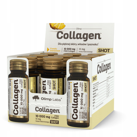 Zestaw: 9x Olimp Labs Olimp Collagen amp. szklana 25 ml shot SOK ananas