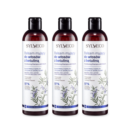 Zestaw: 3x Sylveco − Balsam myjący do włosów z betuliną − 300 ml
