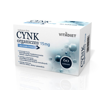 Vitadiet Cynk Organiczny 15 Mcg 60 Tabl. odporność