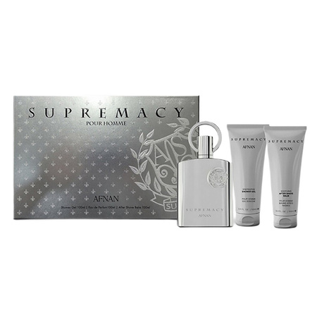 Supremacy Silver zestaw woda perfumowana spray 100ml + żel pod prysznic 100ml + balsam po goleniu 100ml