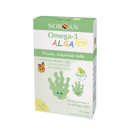 Norsan Omega-3 ALGA Jelly dla dzieci 45 żelek smak tutti frutti