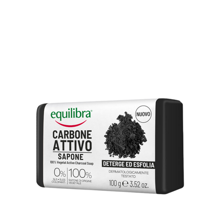Equilibra Mydło oczyszczające 100% roślinne z aktywny węglem 100 g