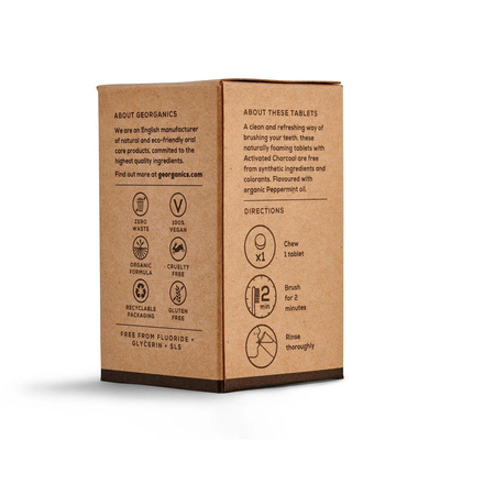 Georganics, Naturalne tabletki do mycia zębów, Activated Charcoal, 120 tabletek