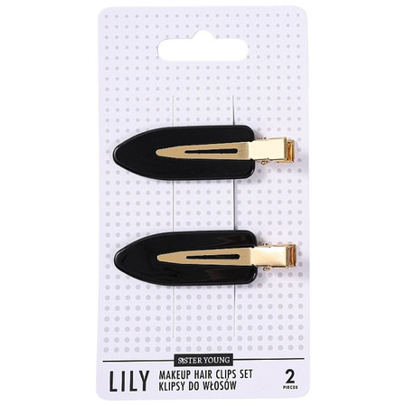 Lily klipsy do włosów do makijażu Black 2szt