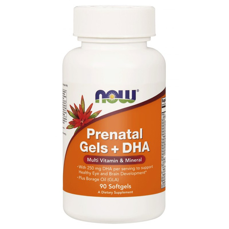Now Foods Prenatal Gels + DHA - Witaminy i Minerały Prenatalne + DHA 90 kaps.
