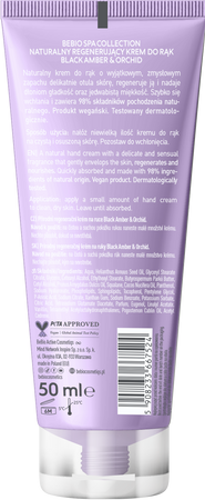 beBIO Spa Collection Regenerujący krem do rąk Black Amber & Orchid 50ml