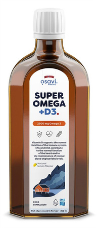 Osavi Super Omega + D3, 2900mg Omega 3 (Lemon) - 250 ml