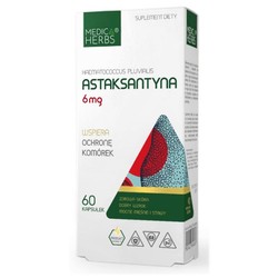 Medica Herbs ASTAKSANTYNA 6mg naturalna ochrona komórek i wsparcie dla skóry 60 kaps.