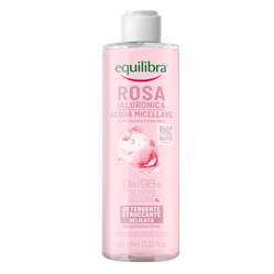 Equilibra − Delikatnie oczyszczająca różana woda micelarna z kwasem hialuronowym − 400 ml