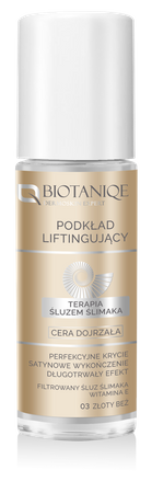 Biotaniqe - Terapia Śluzem Ślimaka,  Podkład Liftingujący do cery dojrzałej, 03 ZŁOTY BEŻ - 30 ml