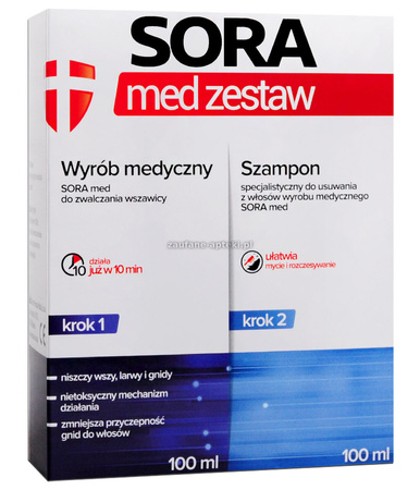 Sora Med zestaw do zwalczania wszawicy 100 ml + 100 ml