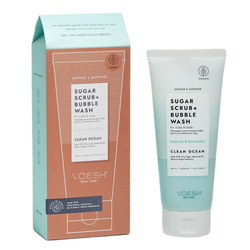 Sugar Scrub + Bubble Wash cukrowy peeling myjący do ciała i skóry głowy Clean Ocean 210g