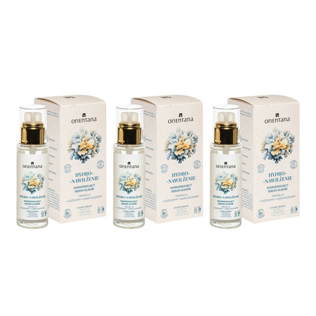 Zestaw: 3x Orientana Hydro Nawilżenie Nawadniające Serum Eliksir Tremella Egzosomy Kwas Mlekowy, 30ml