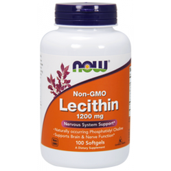 Now Foods Lecithin Lecytyna 1200mg na wsparcie pracy mózgu 100 kaps.