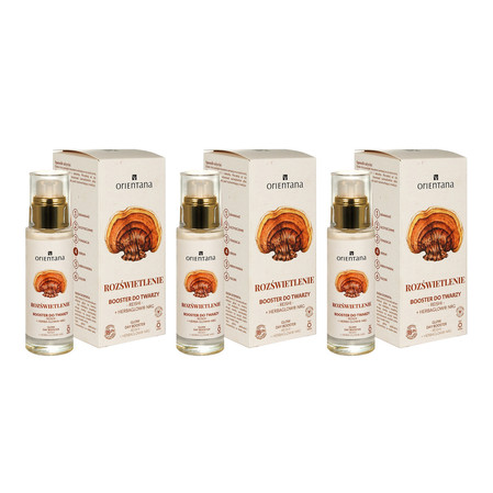 Zestaw: 3x Orientana - Booster do twarzy Rozświetlenie reishi i różeniec górski - 30 ml