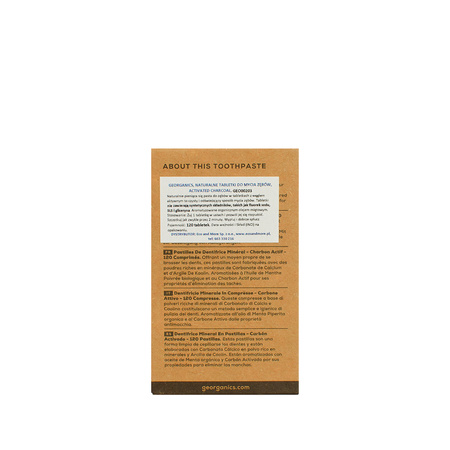 Georganics, Naturalne tabletki do mycia zębów, Activated Charcoal, 120 tabletek