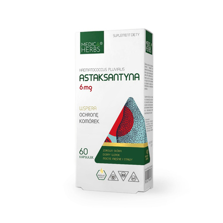 Medica Herbs ASTAKSANTYNA 6mg naturalna ochrona komórek i wsparcie dla skóry 60 kaps.