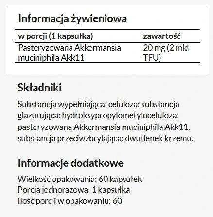 GutHabits Akkermansia Muciniphila nowoczesne wsparcie mikrobioty jelitowej 60 kaps.