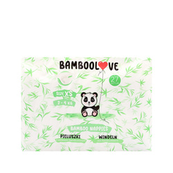 BAMBOOLOVE, Pieluszki jednorazowe bambusowe, rozmiar XS, Newborn (2-4 kg), 27 szt.