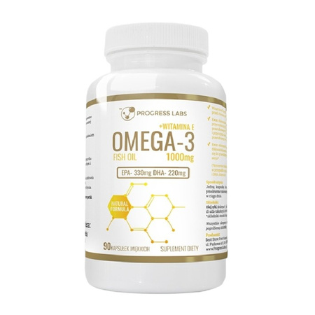 Progress Labs Omega 3 + Vit E 90 kaps.