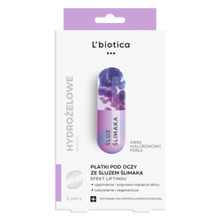 L'biotica Hydrożelowe płatki pod oczy ze śluzem ślimaka odmładzające 3 pary