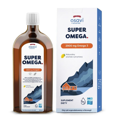 OSAVI Super Omega, 2900 mg - smak cytrynowy 500 ml