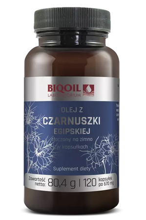 Biooil − Olej z czarnuszki egipskiej tłoczony na zimno 670 mg − 120 kaps.