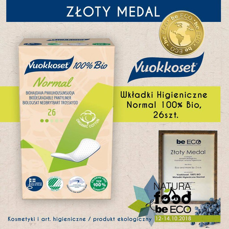 Vuokkoset − 100% BIO Wkładki higieniczne Normal − 26 sztuk