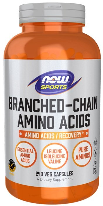 BCAA NOW Foods 2600 мг, соотношение 2:1:1, 240 капсул